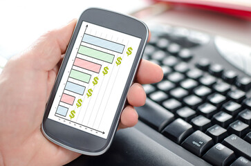 Business analysis concept on a smartphone