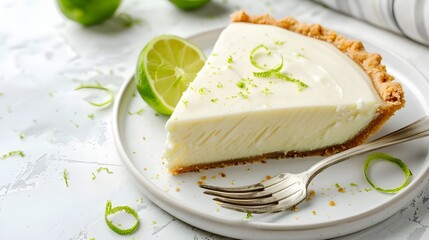 key lime pie slice on a plate