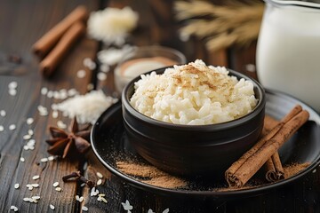Delicious Rice Pudding with Cinnamon and Milk