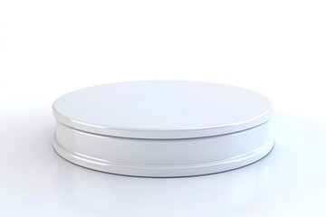 3d white round podium on a white background.