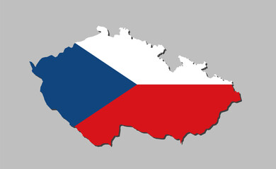 Vector map Czech made flag, Europe country