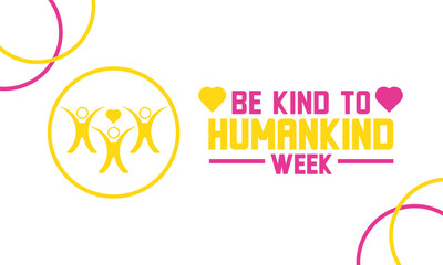 Fototapeta premium August is Be kind To Humankind Week background template with holiday concept. People and hands. Great for cards, placards, banners, posters, social media with text inscription .Vector illustration.