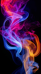 colorful smoke on black background