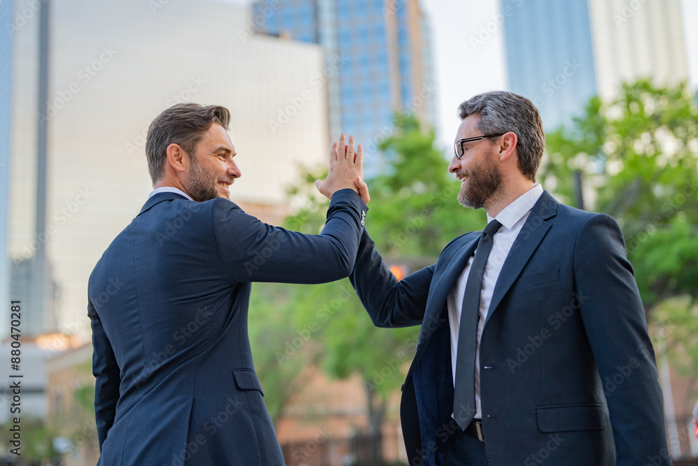 Wall mural welcome business. american businessman shaking hands with partner. two businessmen shaking hands. bu