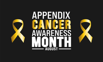 Obraz premium Appendix Cancer Awareness Month background template. Holiday concept. Health awareness Banner poster, flyer and background design with text inscription vector illustration. 
