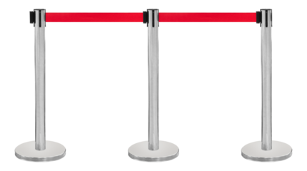 Mock up red walkway barrier