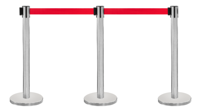 Mock up red walkway barrier