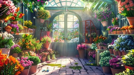Obraz premium Flower Shop Greenhouse