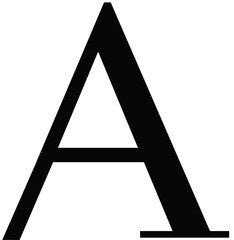 Black alphabet letter A