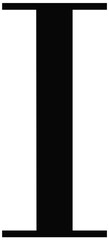 Black alphabet letter I