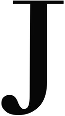 Black alphabet letter J