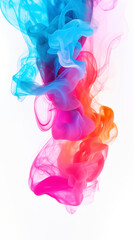 colorful smoke on white background
