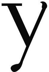 Black lowercase letter y