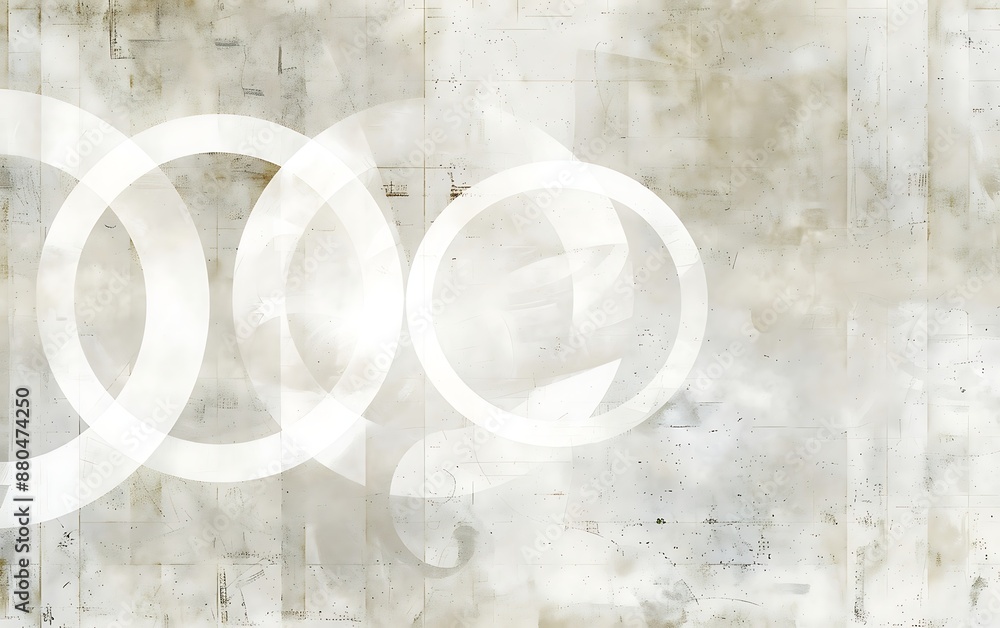 Poster white abstract background with circles.