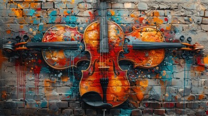 Violin Graffiti Mural