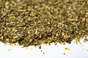 Herb blend seasoning of oregano, basil, onion, garlic and thyme