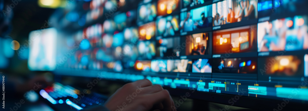 Poster computer screen running video editing software