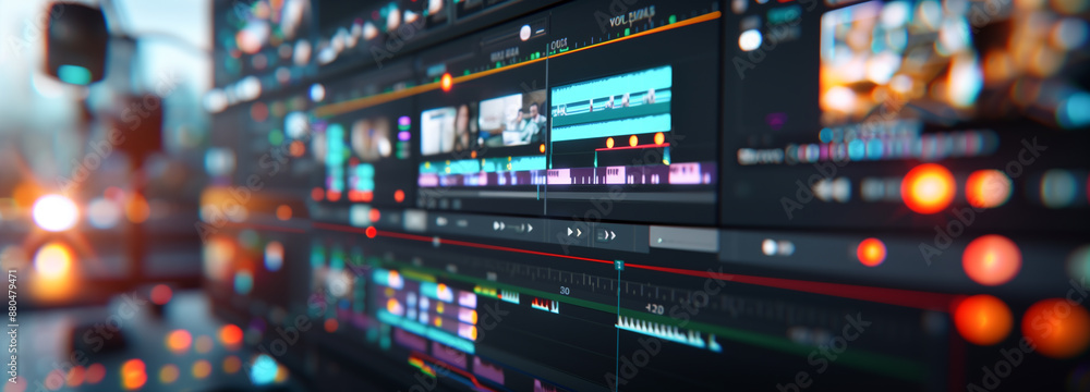 Poster computer screen running video editing software