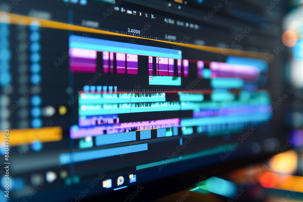 Poster computer screen running video editing software