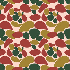 A pattern of rocks in various colors and sizes