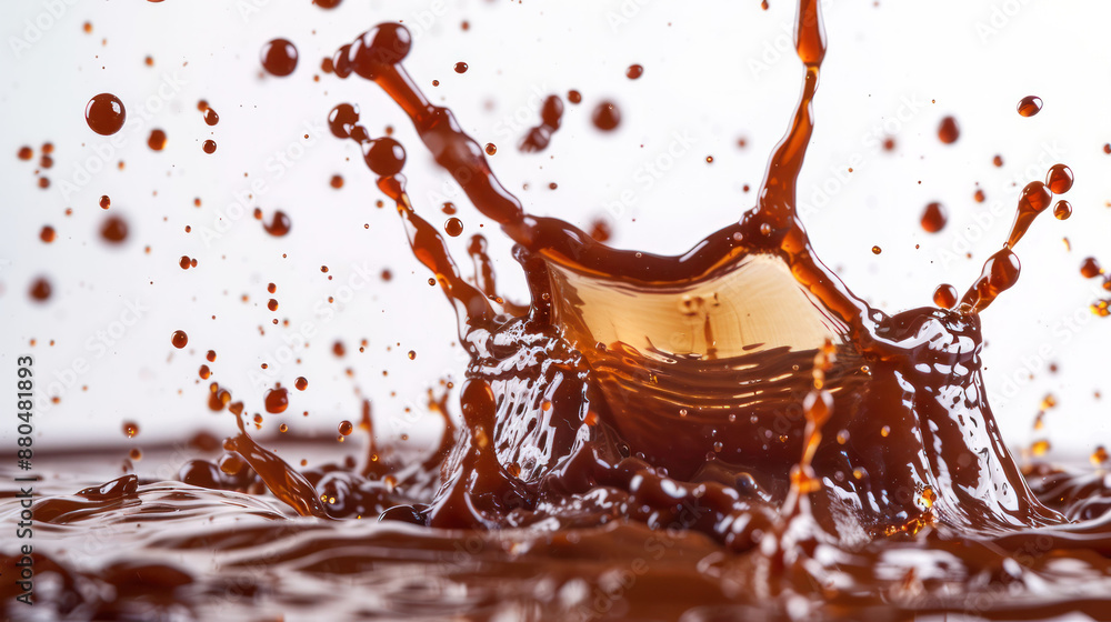 Aufkleber dynamic coffee splash captured in studio isolation