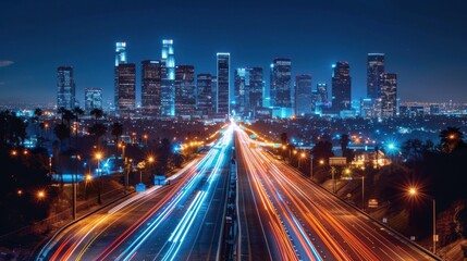 Obraz premium Smart city grid, interconnected infrastructure, digital overlay, advanced urban planning, efficient systems