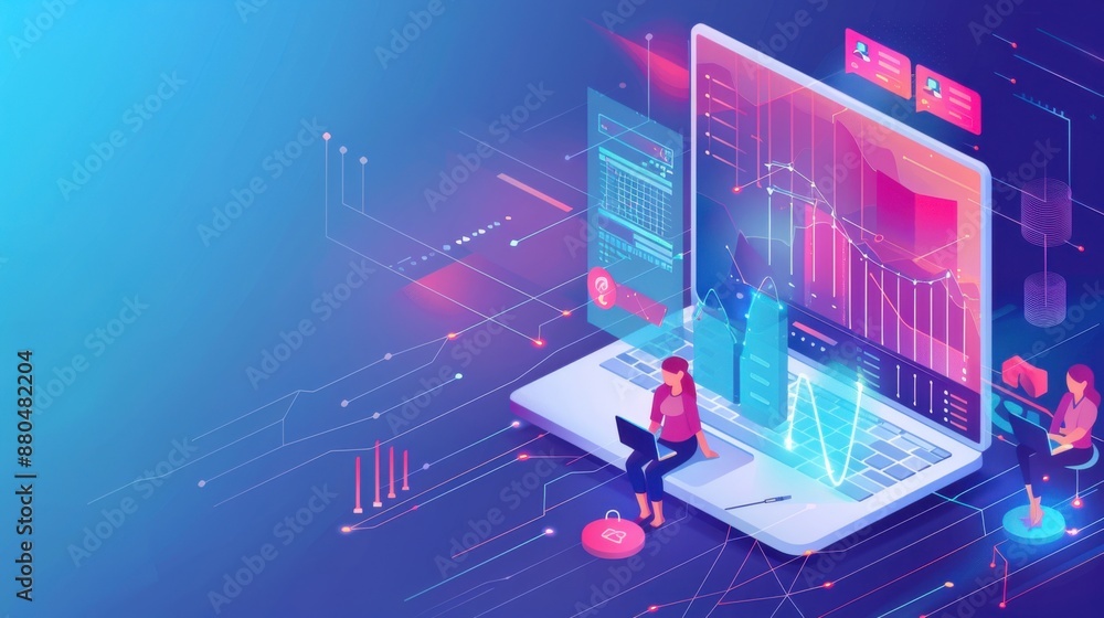Aufkleber blockchain development team working on a new platform, cutting-edge and collaborative.