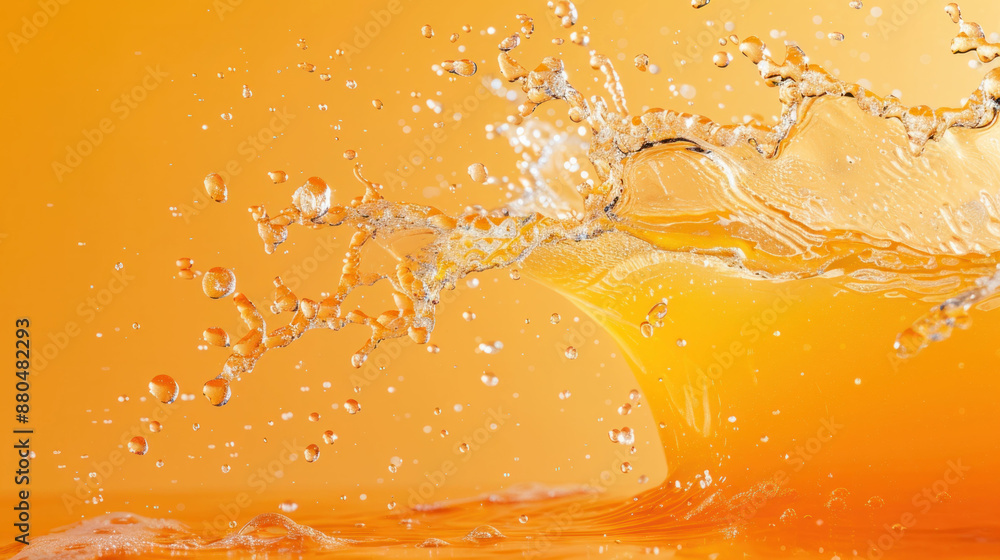 Aufkleber refreshing juice splash in studio with suspended droplets - liquid motion concept for advertising an