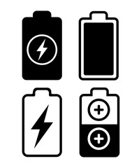 Fototapeta premium Battery icon set on white background