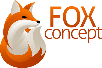 Obraz premium Fox Animal Design Icon Mascot Illustration Concept