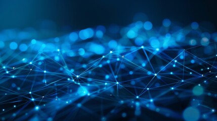 Futuristic connection technologies background with abstract digital network and high-tech data streams on blue gradient design, ideal for tech innovations and digital communication themes


