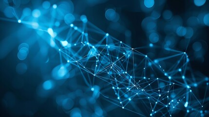 Futuristic connection technologies background with abstract digital network and high-tech data streams on blue gradient design, ideal for tech innovations and digital communication themes


