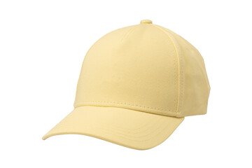 Yellow cap isolated on white background.
