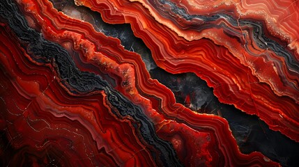 Obraz premium Stunning Close-Up of Red Agate Stone with Intricate Patterns