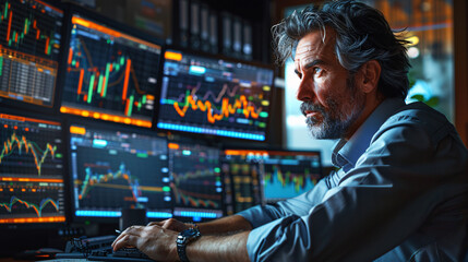 Obraz premium finance trade manager meticulously