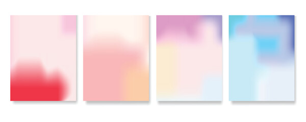 Naklejka premium Set of grainy vector cover gradient backgrounds in vibrant colors. For brochures, booklets, posters, business cards, branding, wallpapers, social media and other projects. 