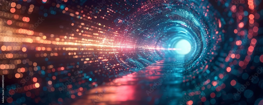 Poster a portal opening up to a world made entirely of data streams.