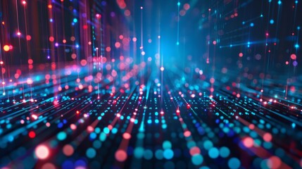 High-speed data connection technology abstract background with dynamic blue lines and digital flow patterns representing fast internet, data transfer, and network connectivity in a modern technologica