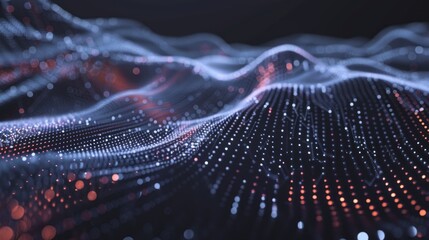 Abstract data technology background with interconnected dots and lines on dark surface - 3d rendering concept with high-resolution 4k quality