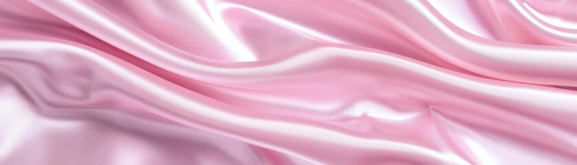 Delicate pink satin fabric background, smooth and luxurious for feminine products