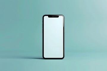 Modern Smartphone with Blank Screen on Minimalist Background