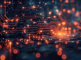 Fototapeta premium Corporate background with modern tech elements.