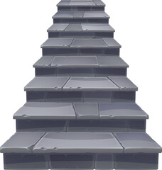 Stone stairs or staircase and stairway with steps, cartoon vector ladder for game. Concrete stone stairs up and down, castle or old house path with staircase for cartoon building entrance stairway