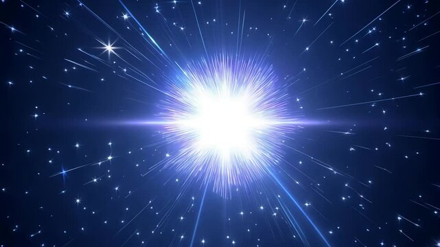bright starry sky with a glowing star. generative ai