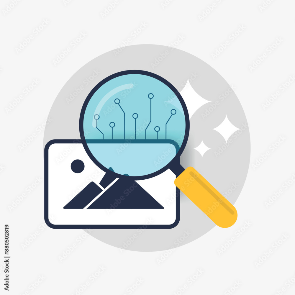 Poster ai content detector concept. detect artificial intelligent content isolated on white background vect