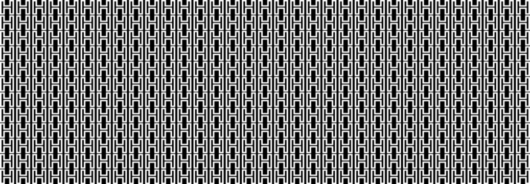 Pattern letter H, Design, Abstract Geometric, Illustration, vector, alternating overlapping, orderly arrangement background, black and white, banner, website, template. 