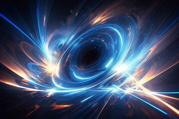 Obraz premium Blue technology swirl space sense background