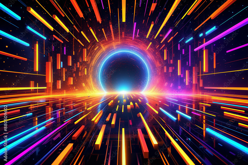 Poster abstract background with rays