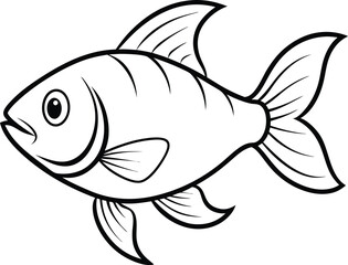Fish vector Outline illustration of fish vector icon for web design