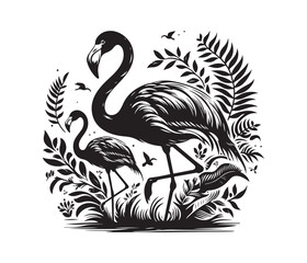 flamingo vector design,awesome flamingo svg,high resolution printable flamingo artwork